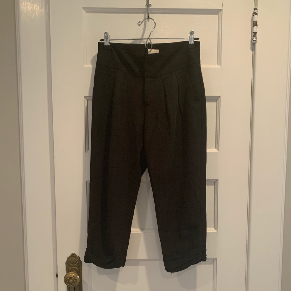 Anthropologie Cropped Black Dress Pants